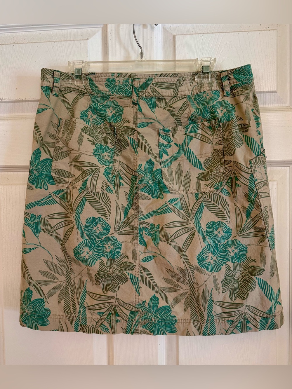 Women’s Eddie Bauer Tropical Floral A-Line Skirt - Size 12 - Cotton/Spandex - Picture 3 of 13
